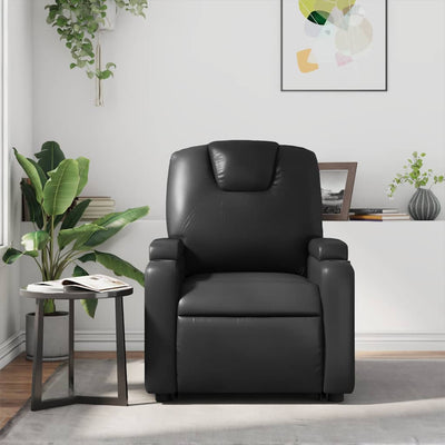 Recliner Chair Black Faux Leather