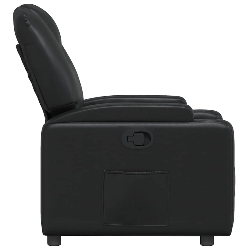 Recliner Chair Black Faux Leather