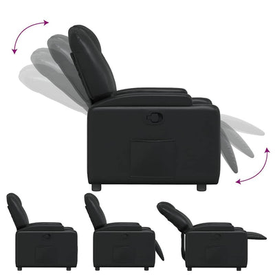 Recliner Chair Black Faux Leather