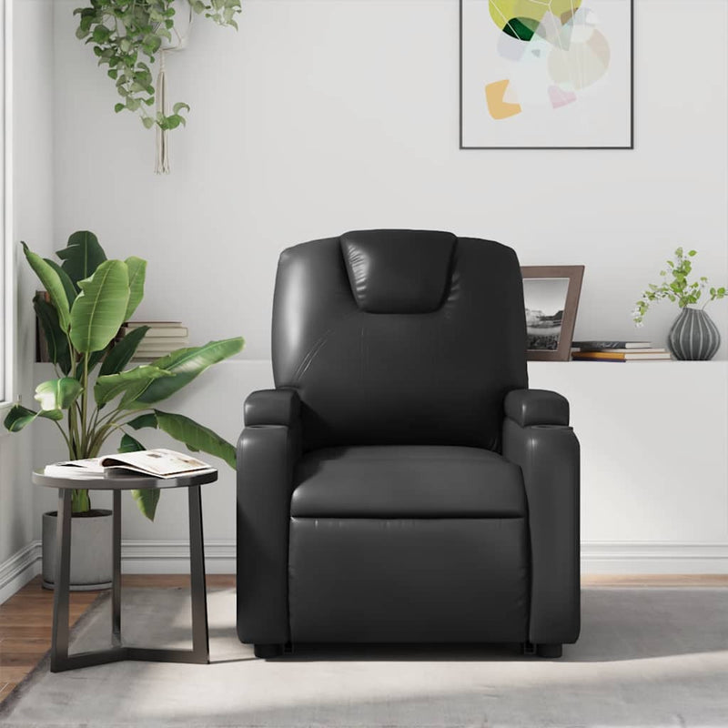 Massage Recliner Chair Black Faux Leather