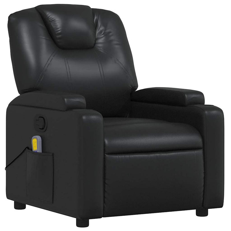 Massage Recliner Chair Black Faux Leather