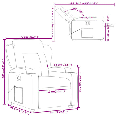 Recliner Chair Dark Grey Fabric