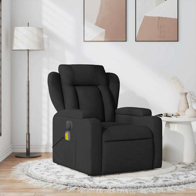 Massage Recliner Chair Black Fabric