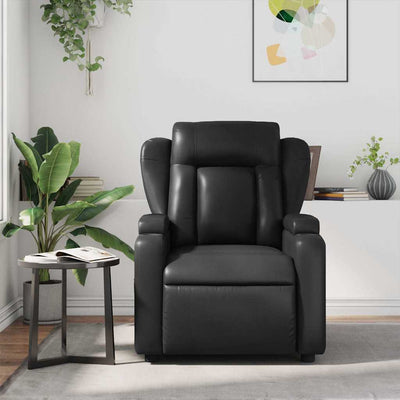 Massage Recliner Chair Black Faux Leather