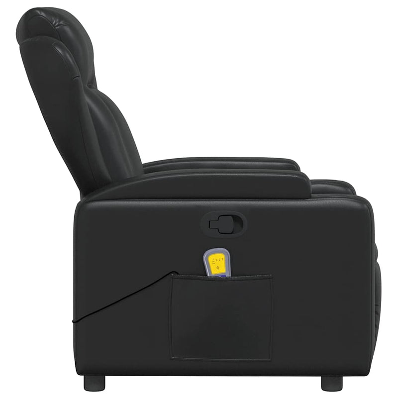 Massage Recliner Chair Black Faux Leather