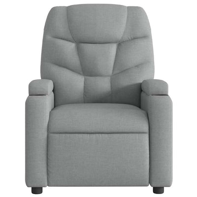 Massage Recliner Chair Light Grey Fabric