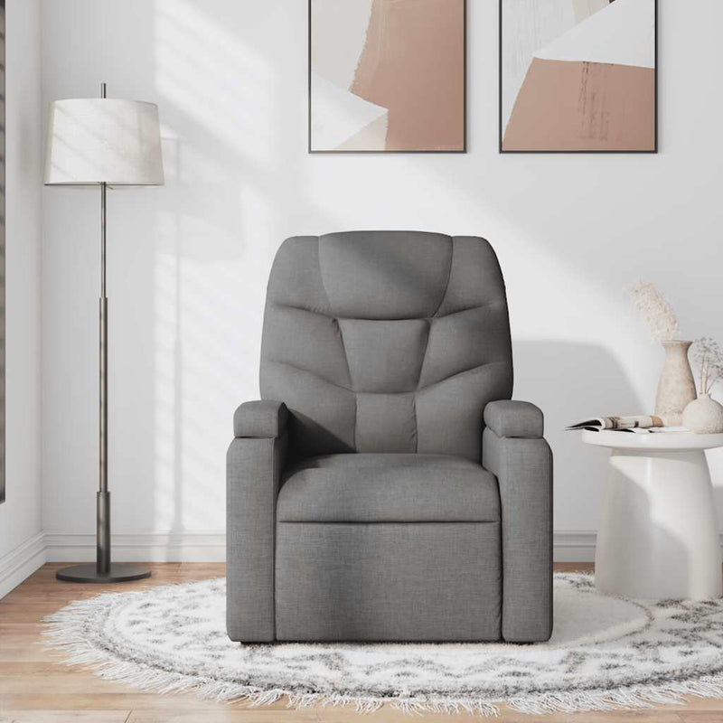 Massage Recliner Chair Dark Grey Fabric