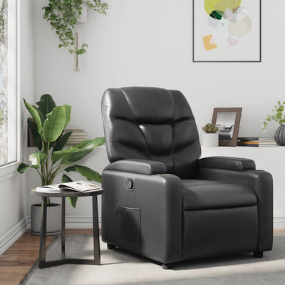 Recliner Chair Black Faux Leather