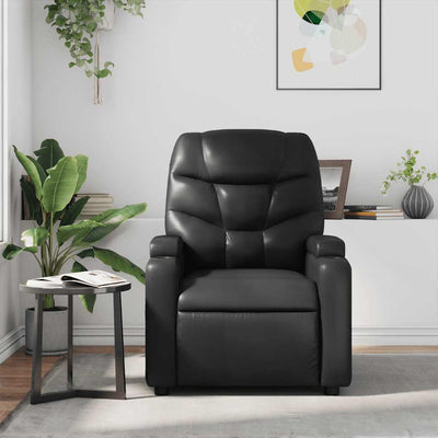 Massage Recliner Chair Black Faux Leather