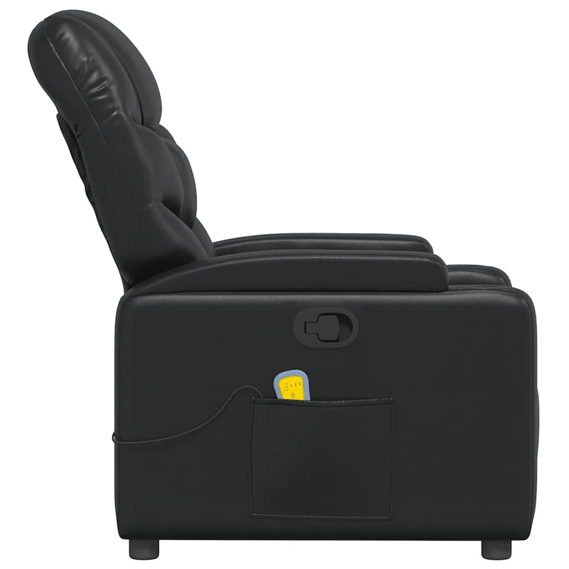 Massage Recliner Chair Black Faux Leather