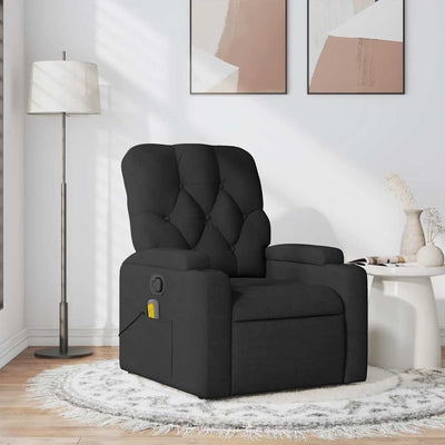 Massage Recliner Chair Black Fabric