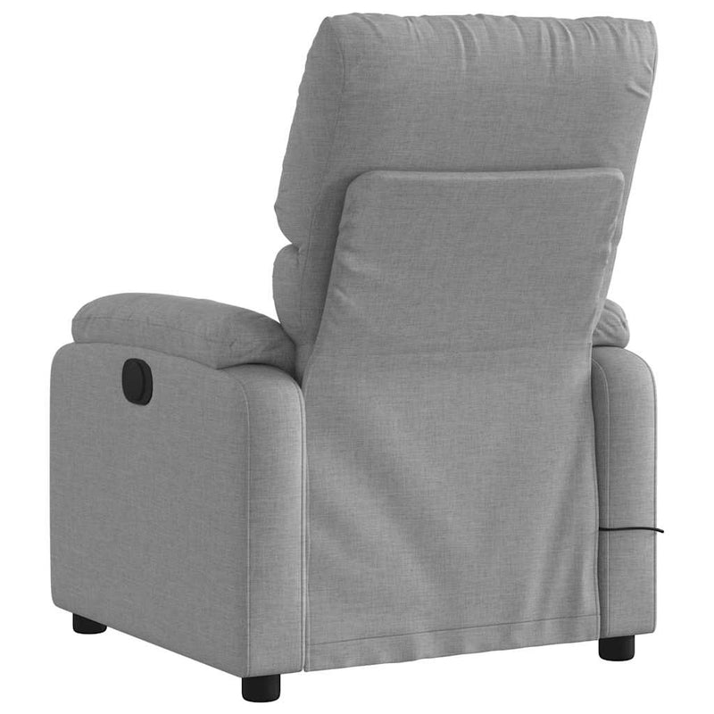 Massage Recliner Chair Light Grey Fabric