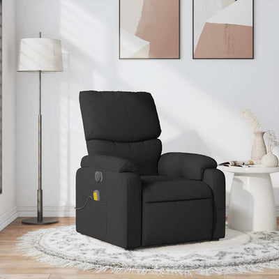 Massage Recliner Chair Black Fabric