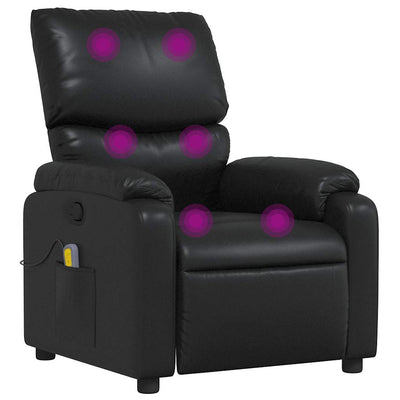 Massage Recliner Chair Black Faux Leather