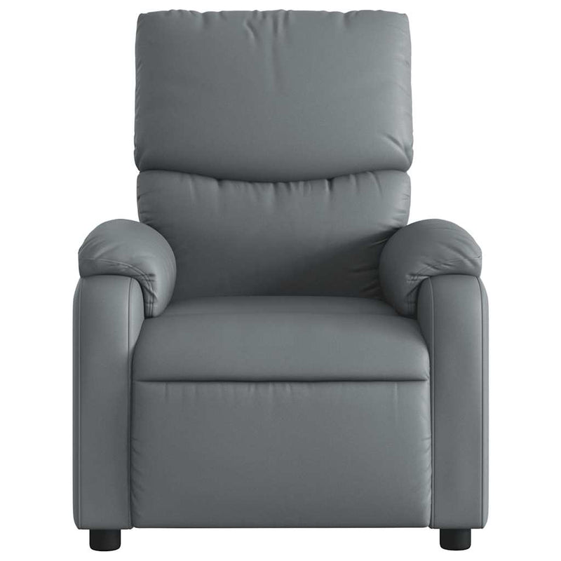 Massage Recliner Chair Grey Faux Leather