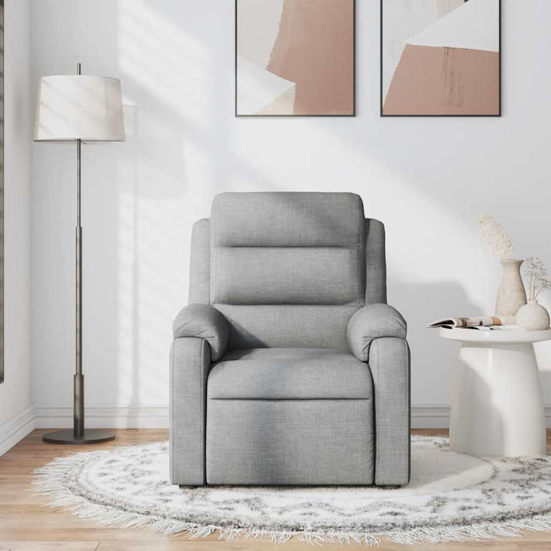 Massage Recliner Chair Light Grey Fabric