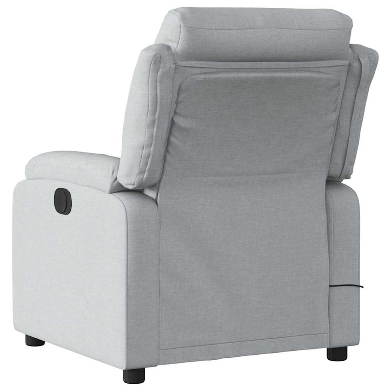 Massage Recliner Chair Light Grey Fabric