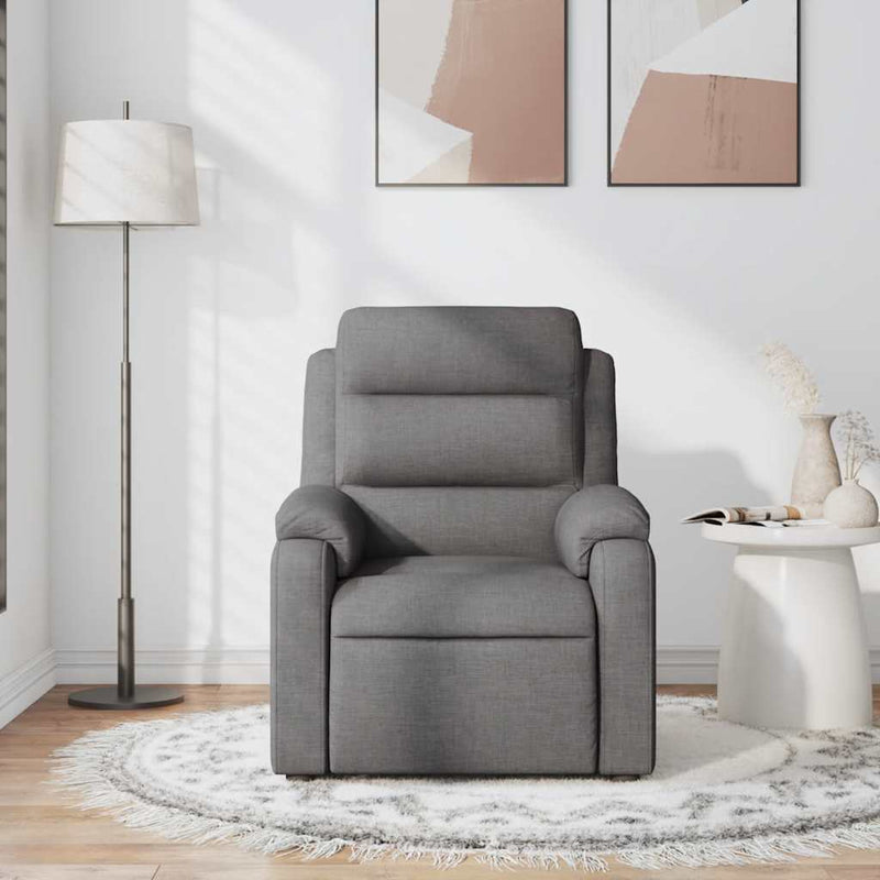 Massage Recliner Chair Dark Grey Fabric