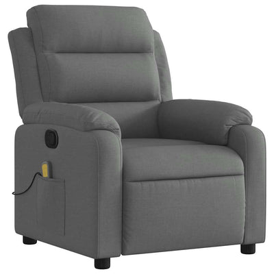 Massage Recliner Chair Dark Grey Fabric