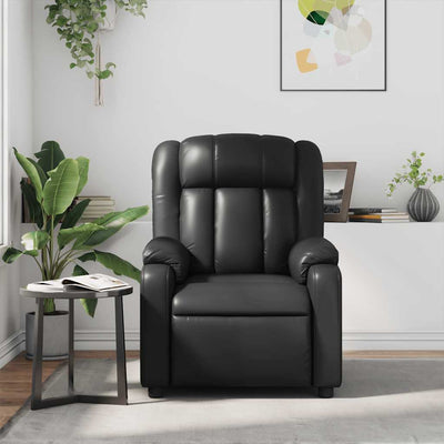 Massage Recliner Chair Black Faux Leather