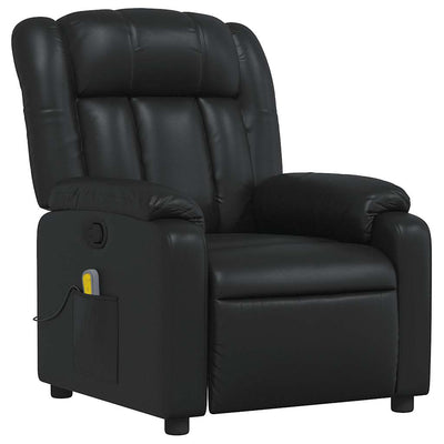 Massage Recliner Chair Black Faux Leather