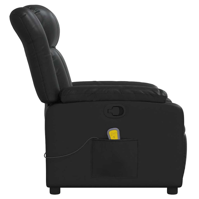 Massage Recliner Chair Black Faux Leather