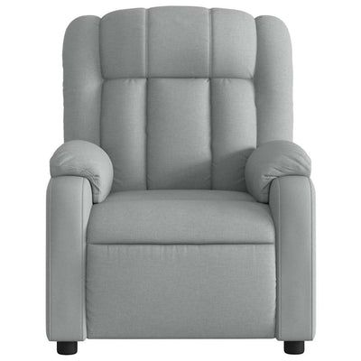 Massage Recliner Chair Light Grey Fabric