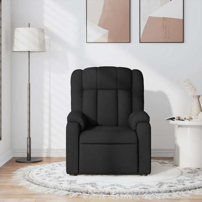 Massage Recliner Chair Black Fabric