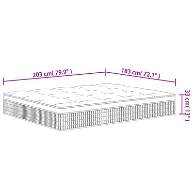 Pocket Spring Mattress Medium Plus 183x203 cm King Size