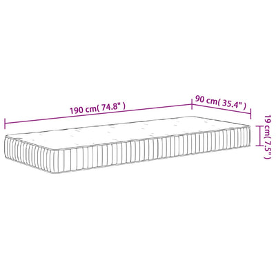 Pocket Spring Mattress Medium 90x190 cm