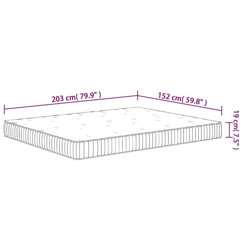 Pocket Spring Mattress Medium 152x203 cm Queen Size