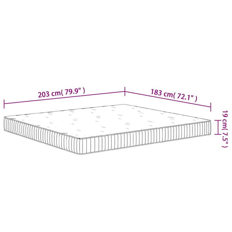 Pocket Spring Mattress Medium 183x203 cm King Size