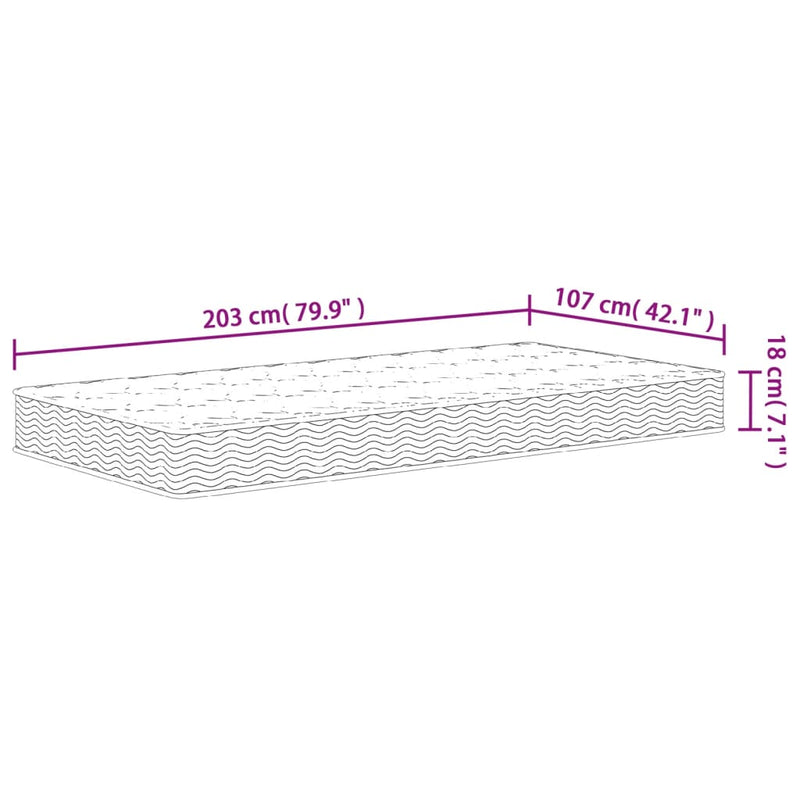 Bonnell Spring Mattress Medium 107x203 cm King Single Size