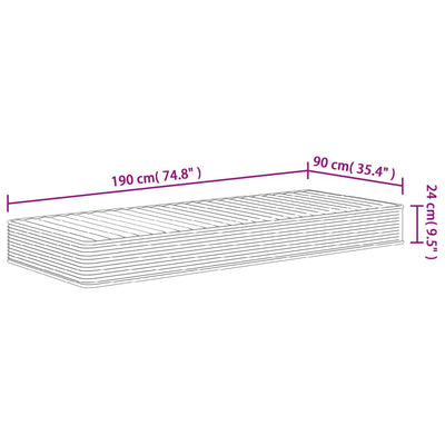 Foam Mattress Medium Soft 90x190 cm