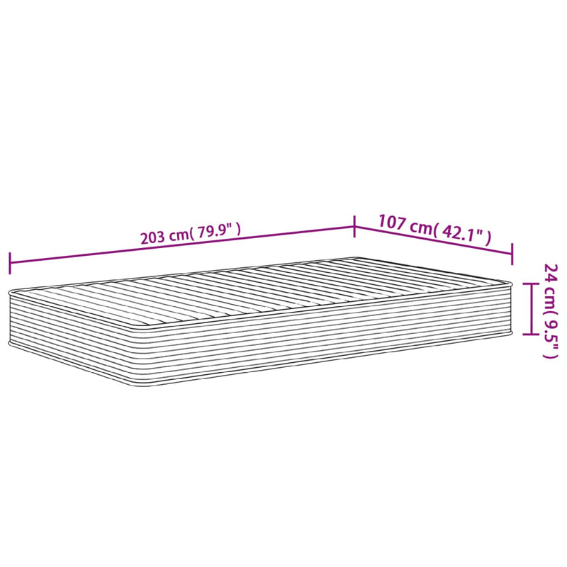 Foam Mattress Medium Soft 107x203 cm King Single Size