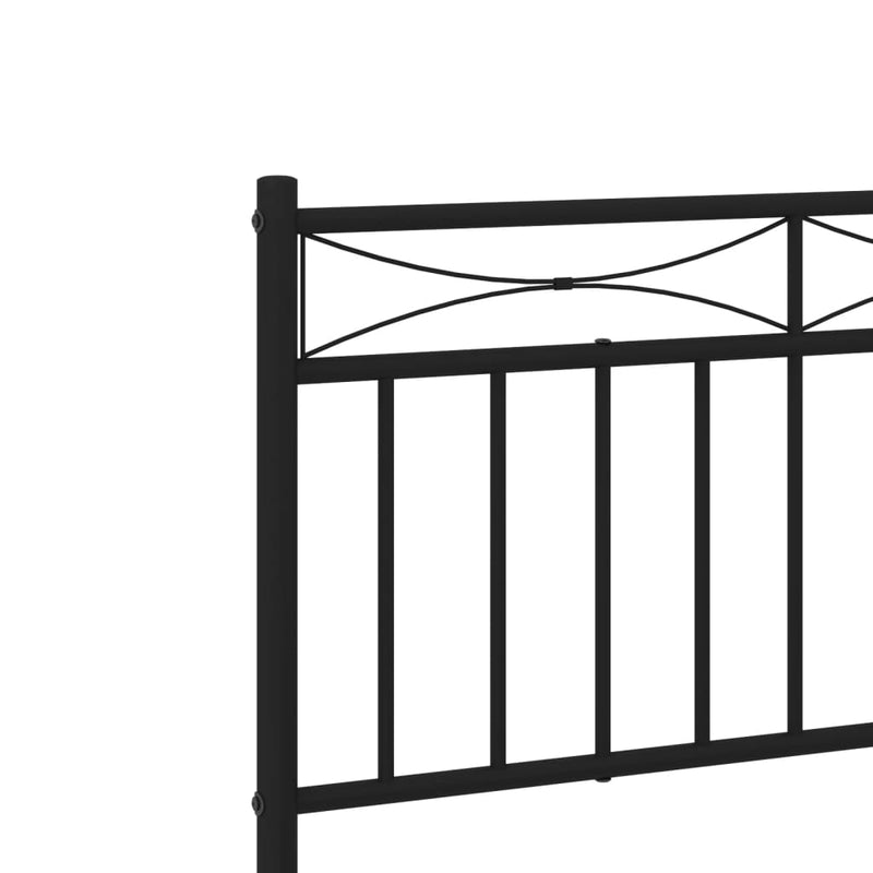 Metal Bed Frame with Headboard Black 92x187 cm Single Size