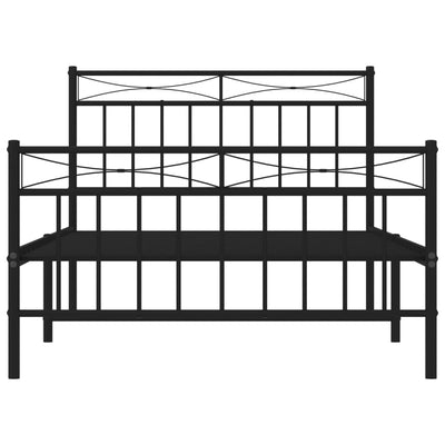 Metal Bed Frame without Mattress with Footboard Black 107x203 cm King Single