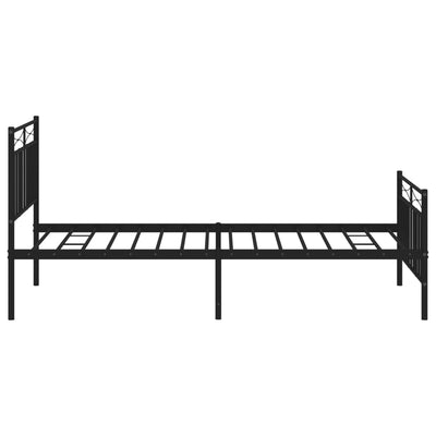 Metal Bed Frame without Mattress with Footboard Black 107x203 cm King Single