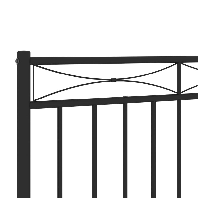 Metal Headboard Black 90 cm