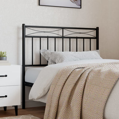 Metal Headboard Black 107 cm King Single