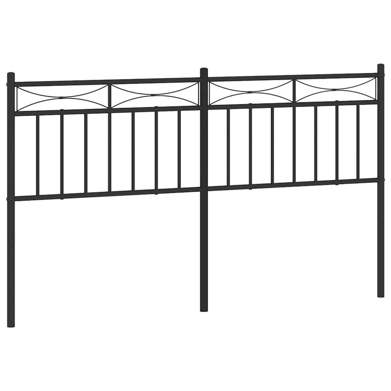 Metal Headboard Black 152 cm Queen