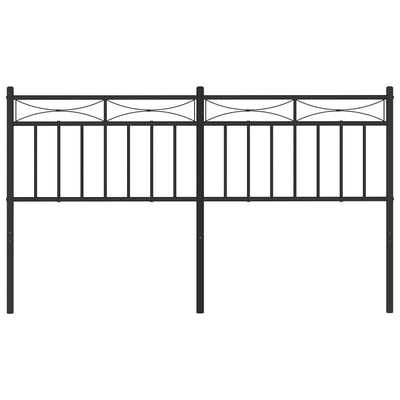 Metal Headboard Black 152 cm Queen