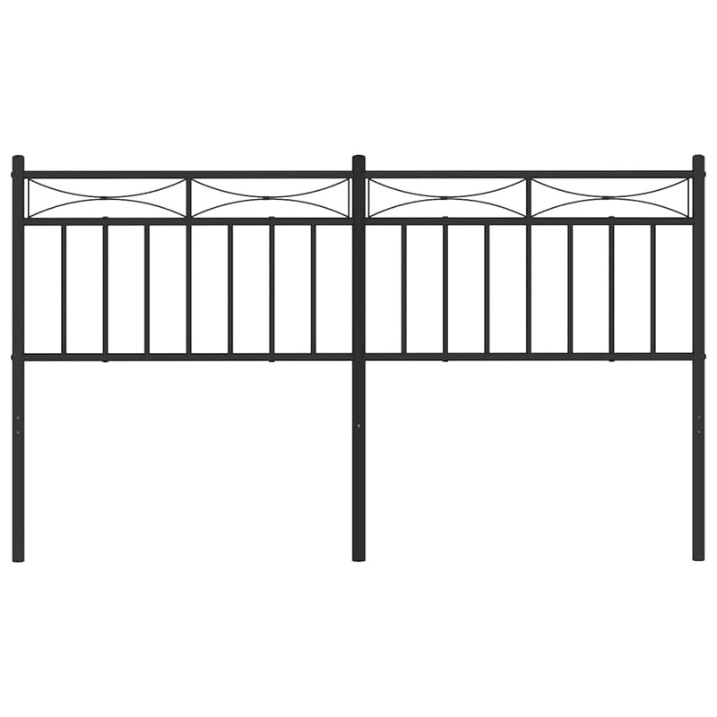 Metal Headboard Black 152 cm Queen