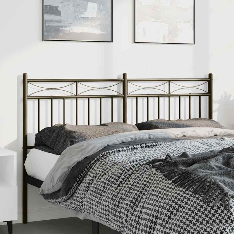 Metal Headboard Black 152 cm Queen