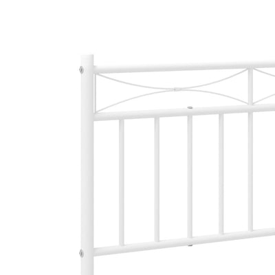 Metal Bed Frame without Mattress with Headboard White 107x203 cm King Single