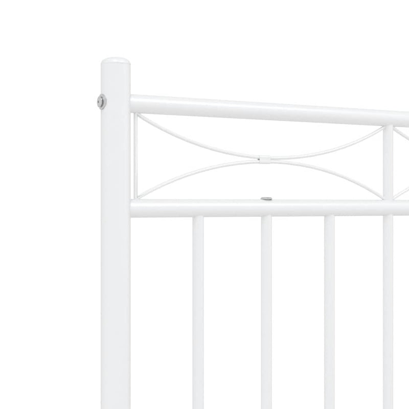 Metal Bed Frame without Mattress with Footboard White 135x190 cm