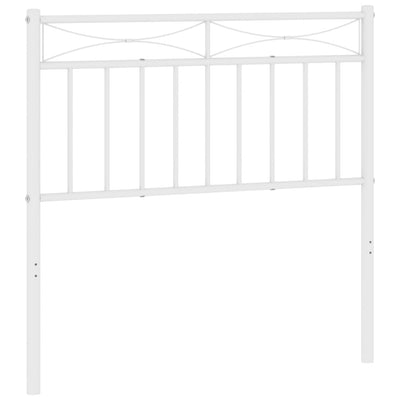 Metal Headboard White 90 cm