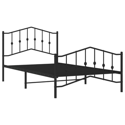 Metal Bed Frame without Mattress with Footboard Black 107x203 cm King Single