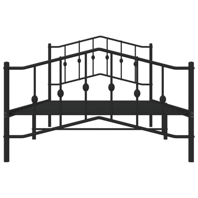 Metal Bed Frame without Mattress with Footboard Black 107x203 cm King Single