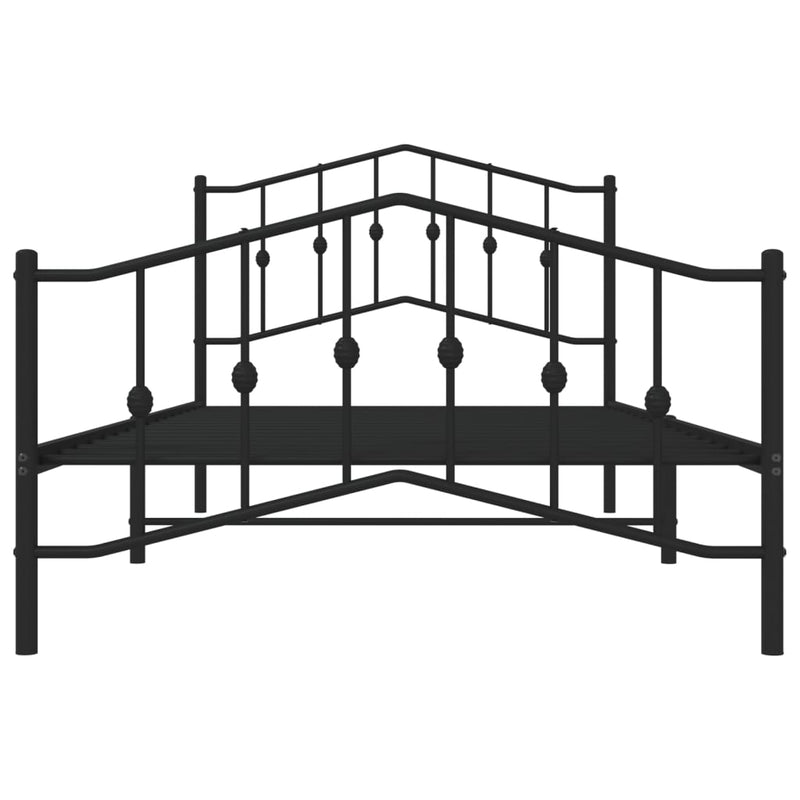 Metal Bed Frame without Mattress with Footboard Black 107x203 cm King Single